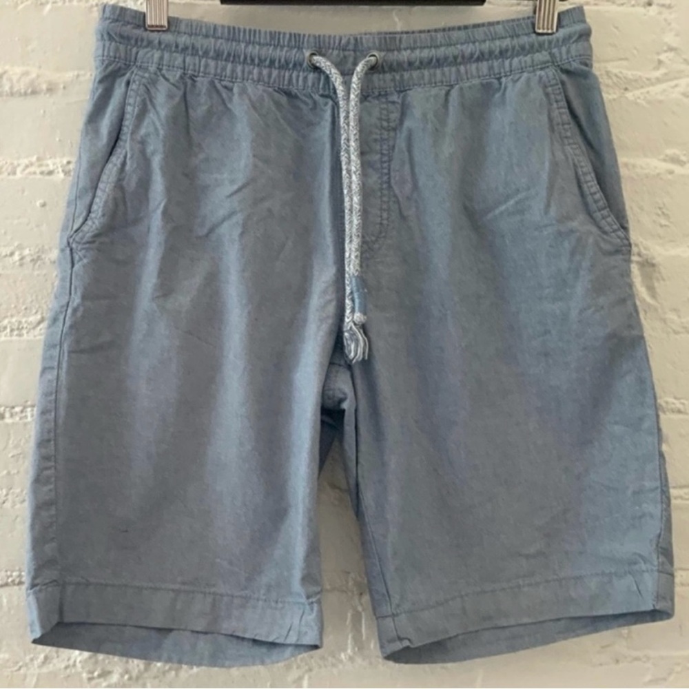 Retrofit Mens Blue Cotton Drawstring Shorts Pockets Casual Beach Preppy Size S